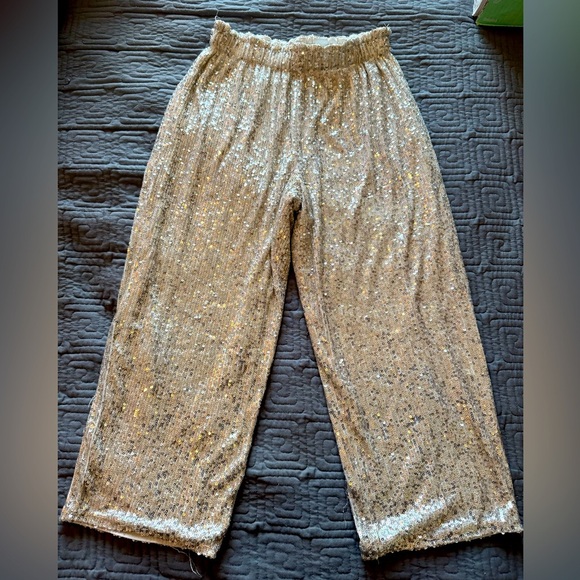 Girls Sparkling Sequin Pants - Picture 1 of 4